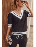 Black women\'s tracksuit with short sleeves FK540 - Online store - Boutique